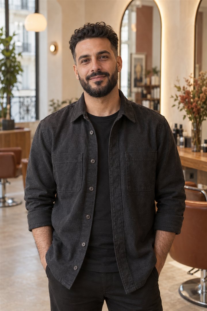Portrait de Karim dans le salon